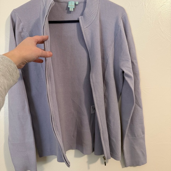 Anthropologie Shu Shu Zip Up Ribbed Knit Cardigan - Picture 4 of 7